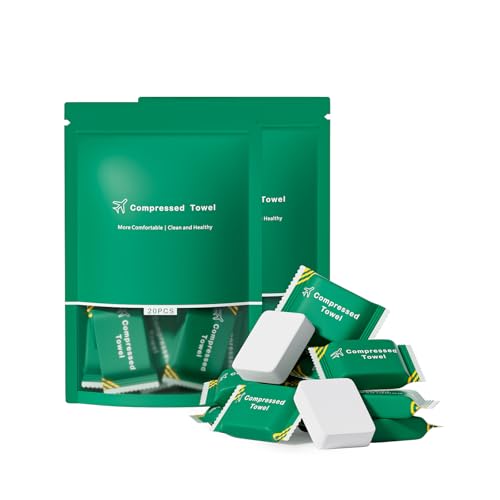 40 Pack Disposable Compressed Face Towels Travel-Size Soft & Reusable