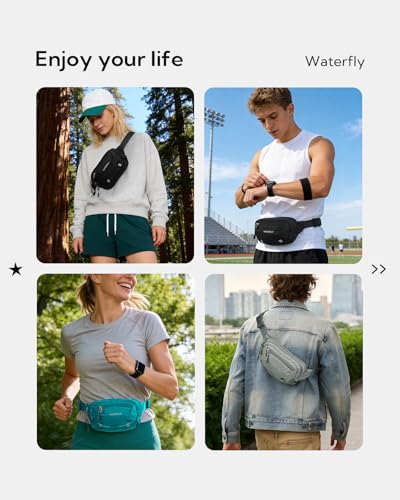 RFID Fanny Pack - 1.5L Anti-Theft Waist Bag with Extender Belt - Black