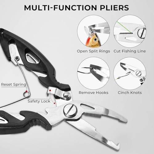 143pcs Freshwater Fishing Tackle Kit with Lures, Hooks & Pliers - Bass Trout Panfish