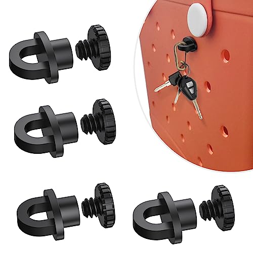 4 Pack Black Hook Charms for Bogg Bag & Southern Beach Bag Key Holder ARSUNOVO