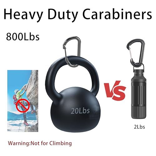 Heavy Duty Self-Locking Carabiner Clip - Gunmetal Grey, 2.36 in - 3 Pack