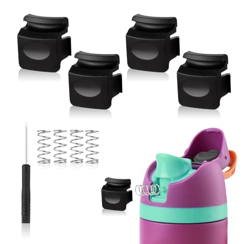Replacement Lid Push Button for Water Bottles - 4 Pack with Springs