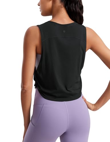 Pima Cotton Dropped Armhole Tank - Medium Black | Soft, Loose Fit