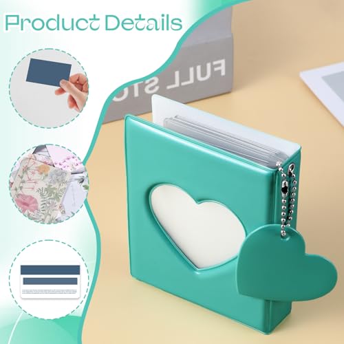 Mini Photocard Binder - Mint Green Heart Hollow Album with 32 Pockets