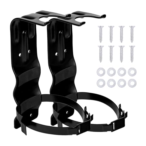 2 Pack Fire Extinguisher Brackets, 5 LB Fire Extinguisher Wall Mount Bracket, Metal Heavy Duty Fire Extinguishers Holder for Home, Car, RV, Truck, Mini Fire Extinguishers (Non-Universal)