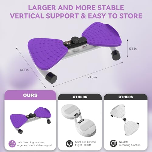 Adjustable Waist Twister Machine for Home Gym - Purple