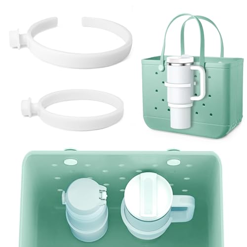Cup Holder for Beach Totes - Fits 30oz & 40oz Tumblers - White