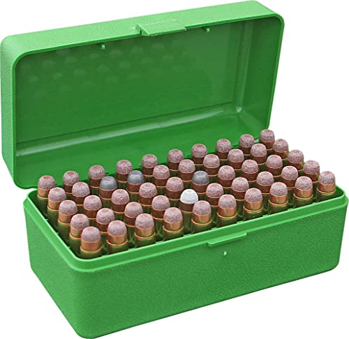 Rifle Ammo Box - 50 Round Flip-Top, Scuff-Resistant, 3.08"