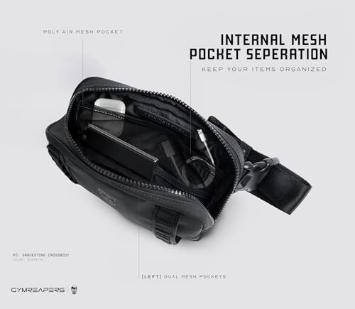 Waterproof Crossbody Bag with Hidden Pocket - Gunmetal