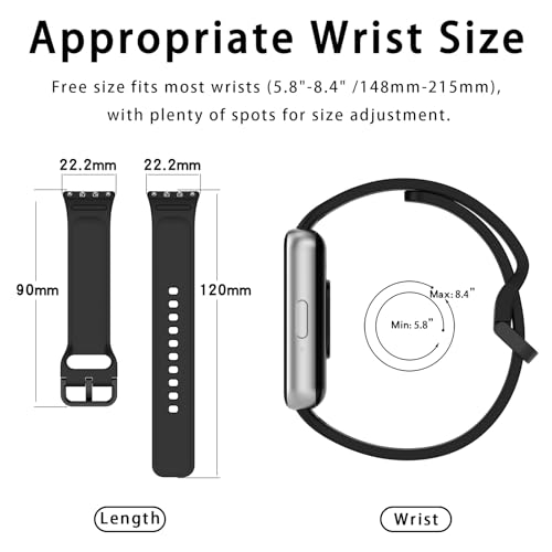 Silicone Sport Band - Adjustable Replacement Strap for Galaxy Fit 3 - Black