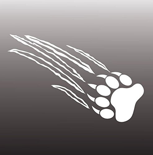 Bear Claw Ripping Decal - White Vinyl