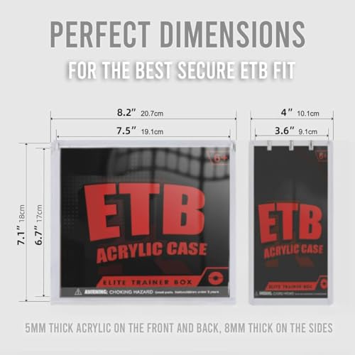 Acrylic Display Case for Elite Trainer Boxes - Clear, Magnetic, 8mm+5mm Thick