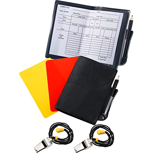 Soccer Referee Card Kit with Whistles and Scorebooks