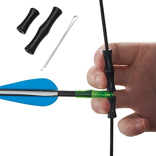 Bowstring Finger Guards - 6 Sets Archery Protector - Black