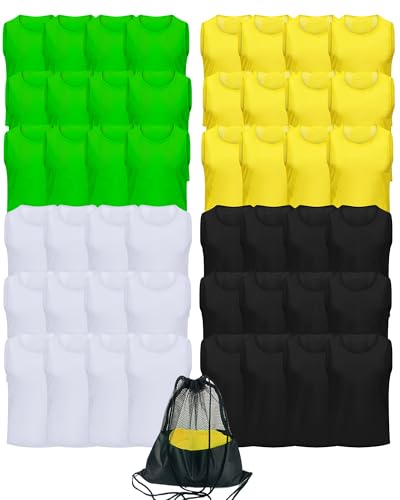 Youth Soccer Pinnies - 12/24/48Pcs Practice Vests with Numbers