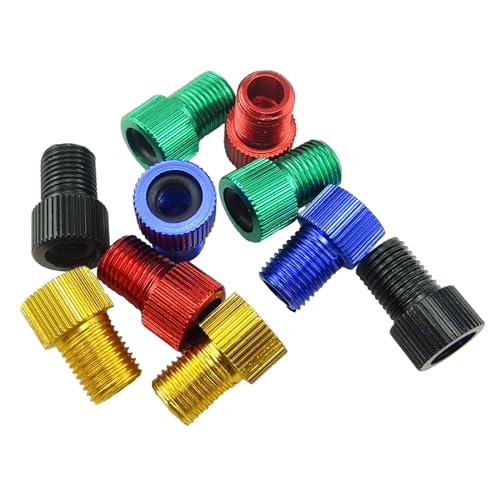 Presta to Schrader Valve Adapter for Bicycle Tires - 10 Pack Aluminum Alloy