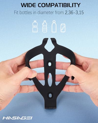 Universal Bicycle Bottle Cage - Lightweight Non-Slip Holder - Black