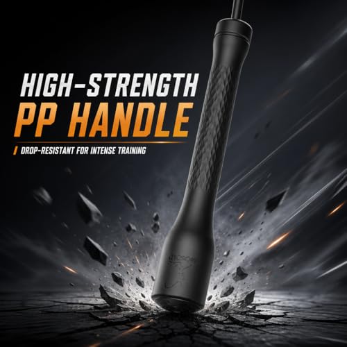 Adjustable Speed Jump Rope - Unbreakable Black PVC, Ergonomic Handles