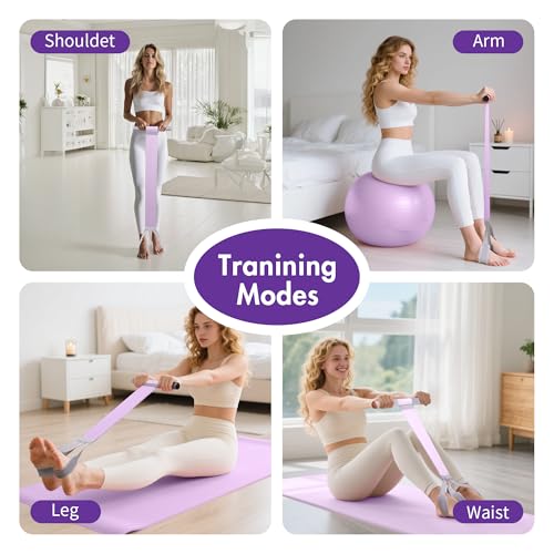 Pedal Resistance Band with Handles - 120lb Heavy Duty Fabric - Purple Nylon