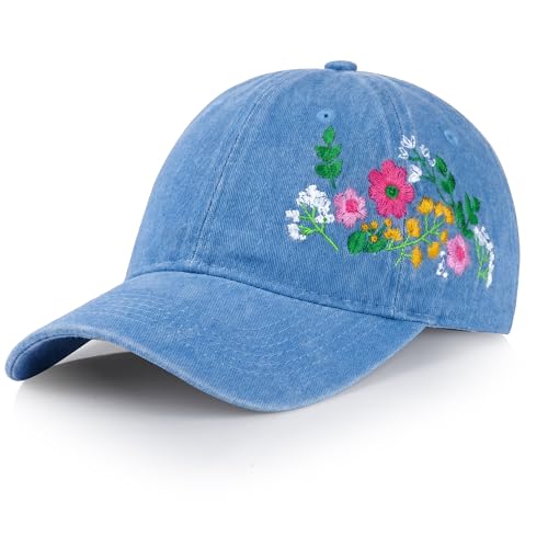 HOVEOX Womens Baseball Cap Embroidered Hat for Woman Floral