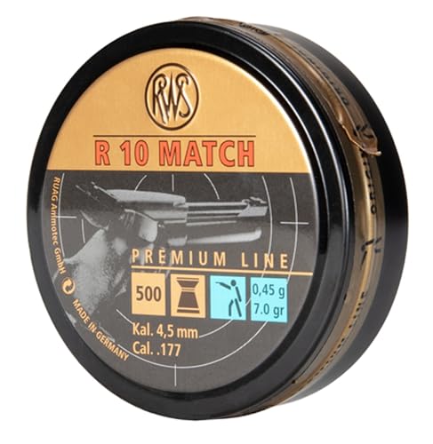RWS R10 Match Plus .177 Caliber Pellet Gun Pellets - Light 7 Grains, 100 Count