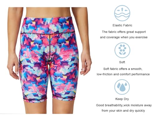 Workout Biker Shorts for Women - Athletic Leggings XX-Large Crazy Collage