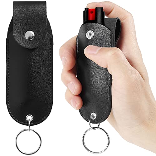 Pepper Spray Pouch - Mini PU Leather Holster with Keychain