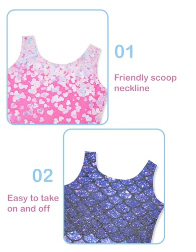 Gymnastics Leotards for Girls - Sparkly Biketards Set with Scrunchies