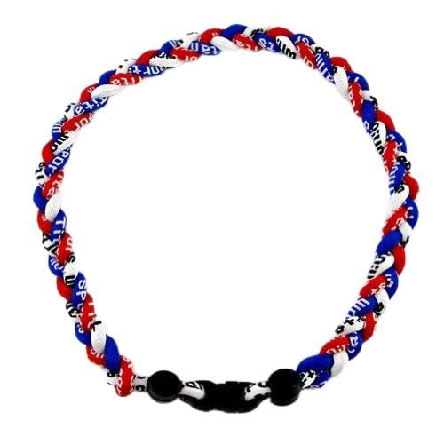 18-Inch Sport Tornado Necklace - Braided Rope - Royal Blue/Red/White