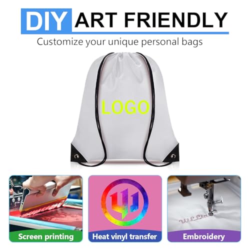 Bulk Drawstring Backpack Set - 6 Lightweight Cinch Sacks, 16.5"x13.4"