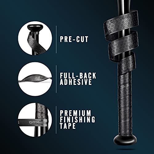40" Bat Grip Tape - Black 1.8mm Thickness - All-Weather Performance