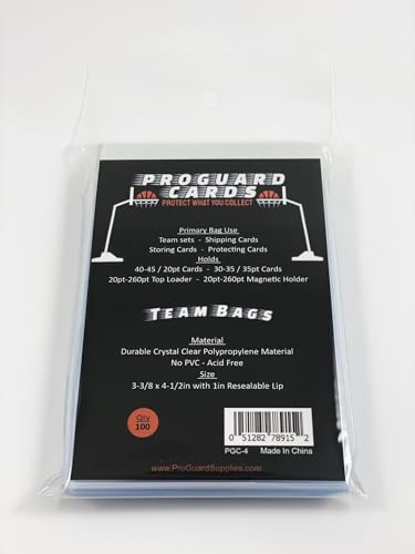 Team Bags for Card Sets - 100 Resealable Ultra Clear Bags - Variation 1
