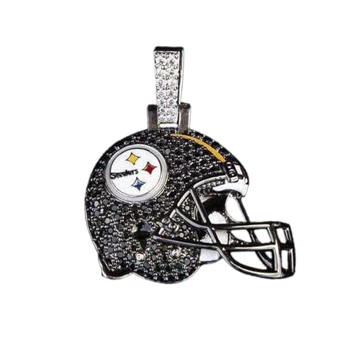 Pittsburgh Steelers Gold Plated Iced Out Football Helmet Pendant Necklace