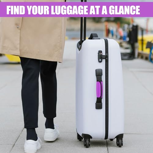 Luggage Handle Wraps - 6 Pack Soft Neoprene - Purple