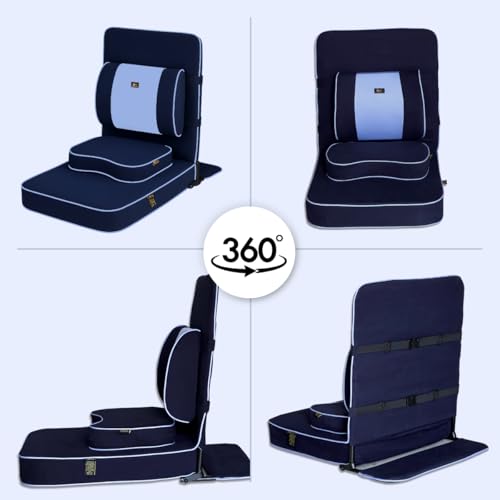Extra Large Meditation Chair with Back Support - Navy Blue