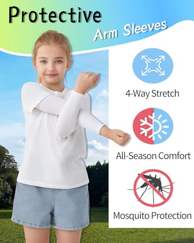 Kids & Teens Arm Sleeves - Cooling UV Sun Protection - Black