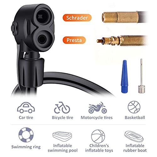Mini Bicycle Pump - Portable Aluminum Alloy Bike Tire Pump, Blue