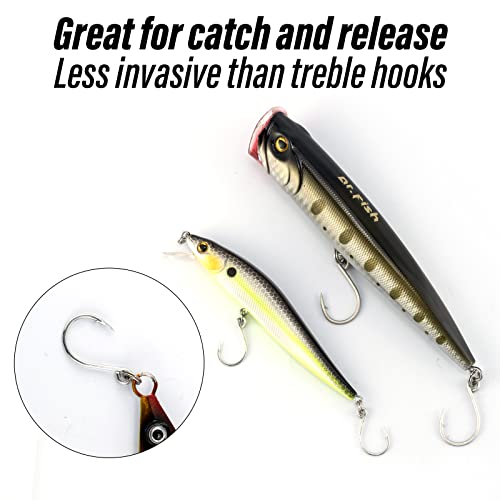 Replacement Fishing Hooks - 30 Pack Inline High Carbon Steel