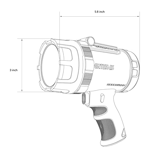 GOODSMANN 2000LM Rechargeable Marine Spotlight IP67 Handheld Light - 2000 Lumen