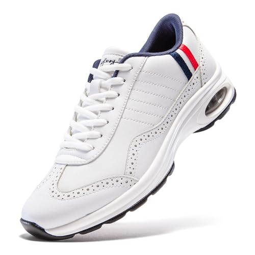 U.Ofeiy Men's White & Blue Lace-Up Golf Shoes - Anti-Slip Outdoor Sneakers