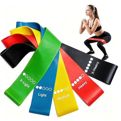 Resistance Loop Exercise Bands Set - 5 Levels for Strength Training & Yoga - 5pcs