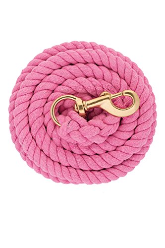 Weaver Leather Cotton Lead Rope for Horses Pink/Blue 5/8" x 10' - Durable Pet Leash