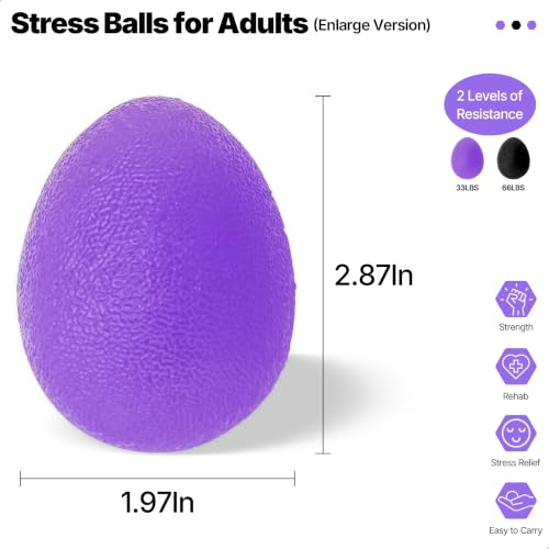 Hand Exercise Balls for Strength Training - Purple & Black