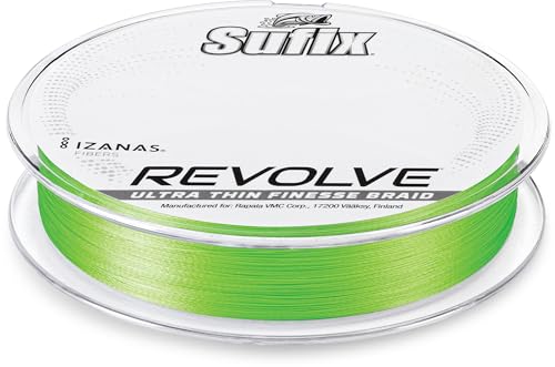 Sufix Neon Lime 12 lb Braided Fishing Line - Smooth Casting & Abrasion-Resistant