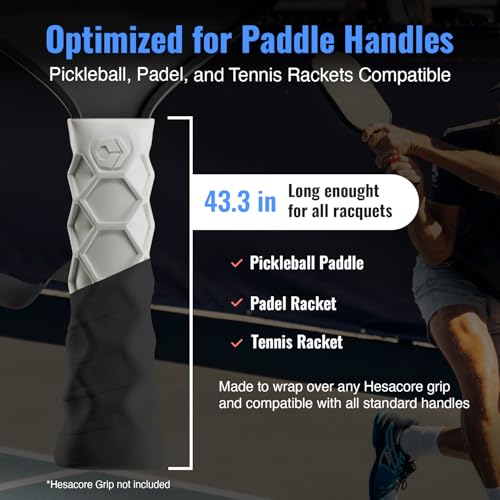 Hesacore Hesatac Overgrip Tape 6-Pack Black for Pickleball & Tennis – Sweat Absorbing, Soft, Anti-Slip