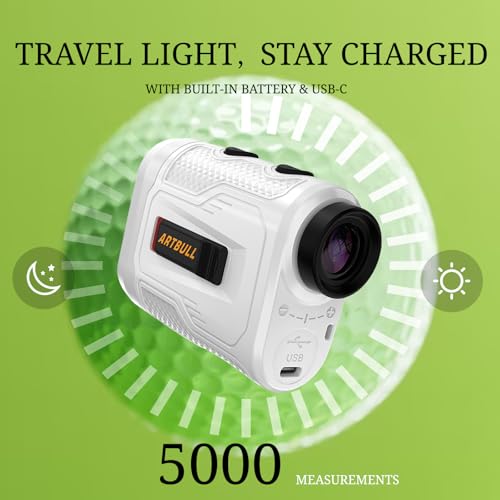 Golf Rangefinder with Slope Switch, Magnetic, 1000 Yards - White