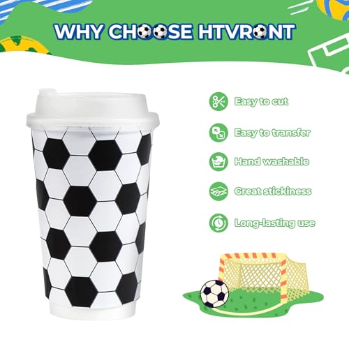 Soccer Ball Permanent Adhesive Vinyl Sheets, 10-Pack 12x10 in