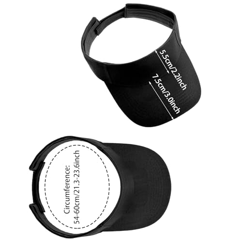 Adjustable Cotton Sun Visor Hat for UV Protection - Black