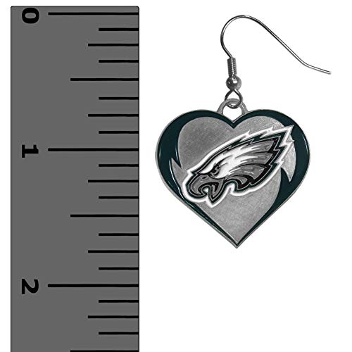 Heart Dangle Earrings - Philadelphia Eagles Team Color