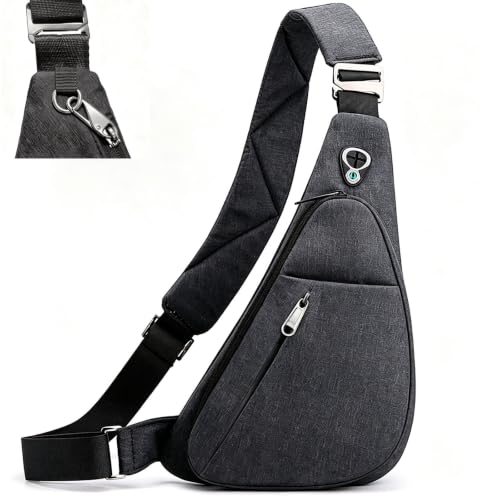 Pro Anti-Theft Crossbody Sling Bag with Zipper Lock RFID Blocking - Right Handed